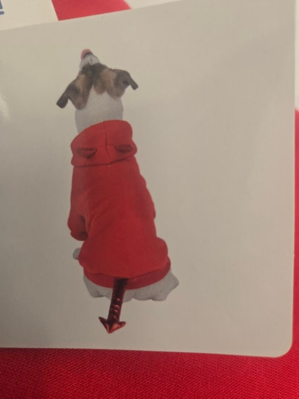 Red Devil Dog Hoodie Costume Medium NWT Horns Pointed Tail Halloween Pet